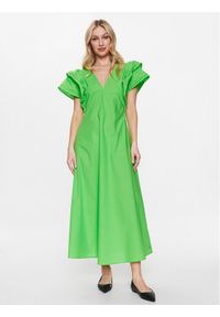 TOMMY HILFIGER - Tommy Hilfiger Sukienka codzienna WW0WW38738 Zielony Regular Fit. Okazja: na co dzień. Kolor: zielony. Materiał: bawełna. Typ sukienki: proste. Styl: casual #1