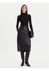 Calvin Klein Spódnica z imitacji skóry LV044D651G Czarny Regular Fit. Kolor: czarny. Materiał: skóra #5