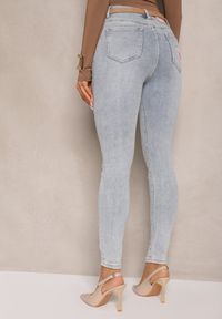 Renee - Niebieskie Jeansy z Bawełną Skinny High Waist Marino. Okazja: na co dzień. Stan: podwyższony. Kolor: niebieski. Styl: casual, elegancki