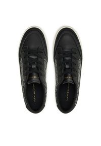TOMMY HILFIGER - Tommy Hilfiger Sneakersy Vulc Leather Sneaker Monogram FW0FW08331 Czarny. Kolor: czarny. Materiał: skóra #5