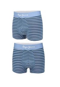 Bokserki męskie Pepe Jeans Short Trunk 3-pack. Kolor: niebieski, wielokolorowy. Materiał: elastan, bawełna