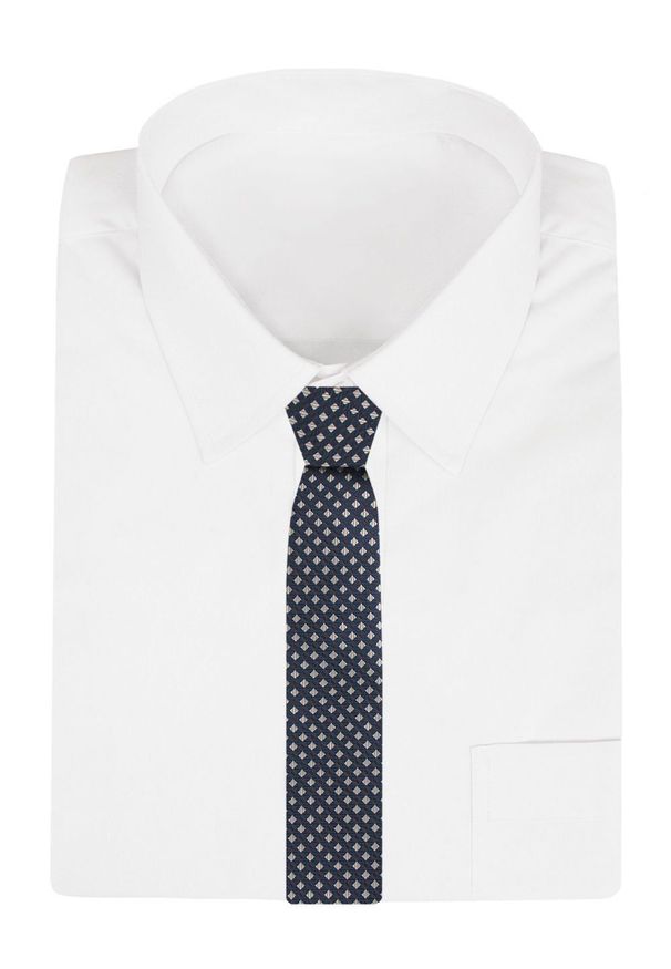 Krawat Męski - Angelo di Monti - Granat, Beżowe Groszki. Kolor: brązowy, beżowy, wielokolorowy. Materiał: tkanina. Wzór: grochy. Styl: elegancki, wizytowy