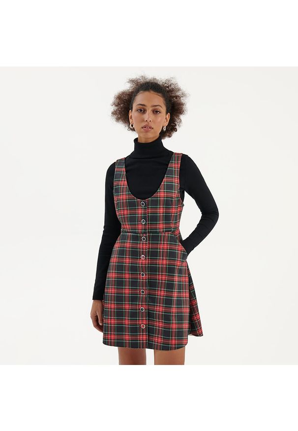 House - Sukienka mini w kratę - Wielobarwny. Długość: mini