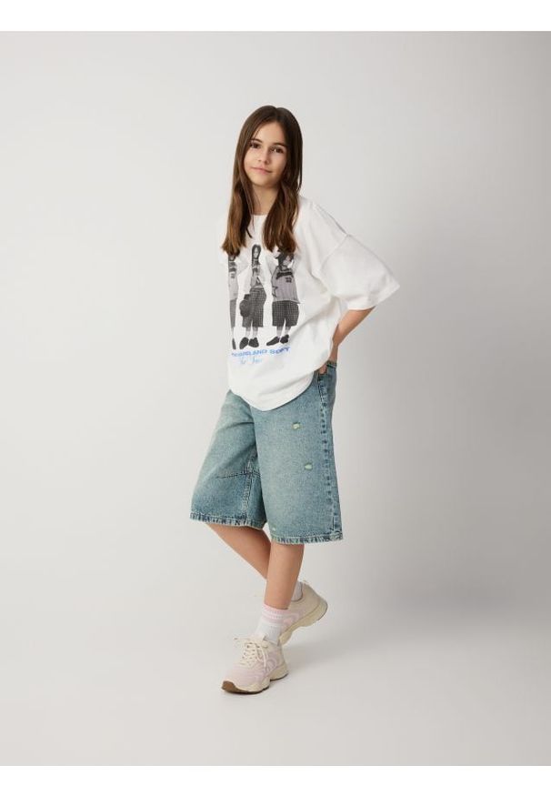 Reserved - T-shirt Billie Eilish - złamana biel. Materiał: bawełna, dzianina