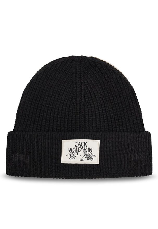 Jack Wolfskin Czapka Badge A61610 Czarny. Kolor: czarny. Materiał: akryl, materiał