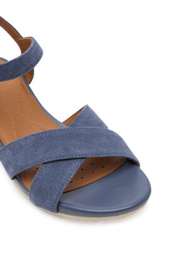 Geox Espadryle D Ischia Corda D55HHB 00020 C4005 Granatowy. Kolor: niebieski. Materiał: zamsz, skóra