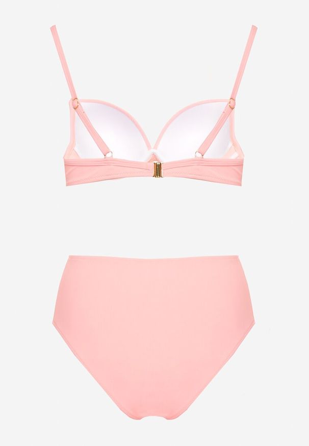 Born2be - Różowe Klasyczne Bikini Majtki Typu Figi i Biustonosz Natinela. Kolor: różowy