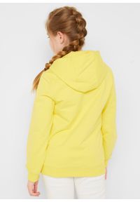Bluza dziewczęca z kapturem, bawełna organiczna bonprix żółty ananasowy. Typ kołnierza: kaptur. Kolor: żółty. Materiał: bawełna. Wzór: nadruk #3