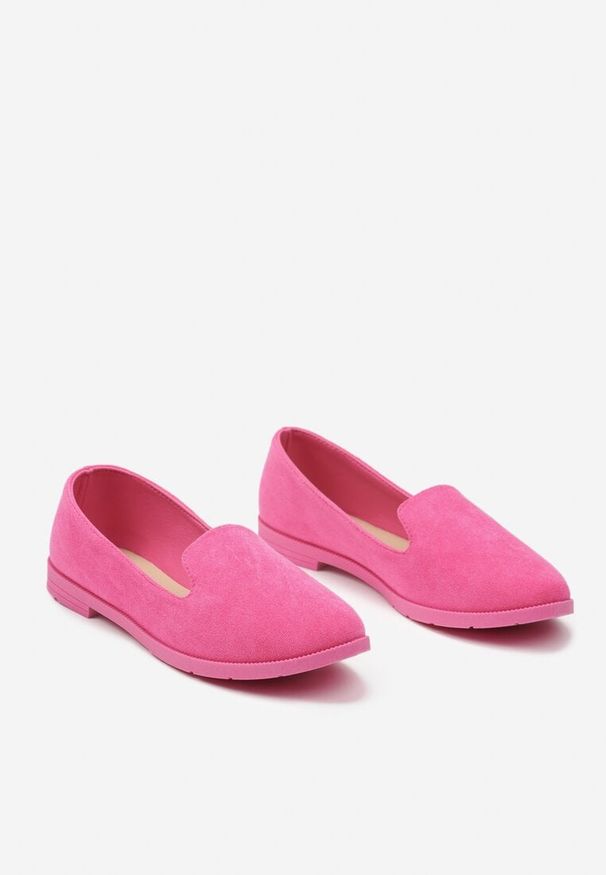 Renee - Fuksjowe Balerinki Typu Loafersy Daphikaia. Okazja: na spacer. Kolor: różowy. Sezon: lato. Styl: elegancki