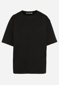 Born2be - Czarny Bawełniany Klasyczny T-shirt Merovira. Okazja: na co dzień, na spacer. Kolor: czarny. Materiał: bawełna. Styl: klasyczny #3