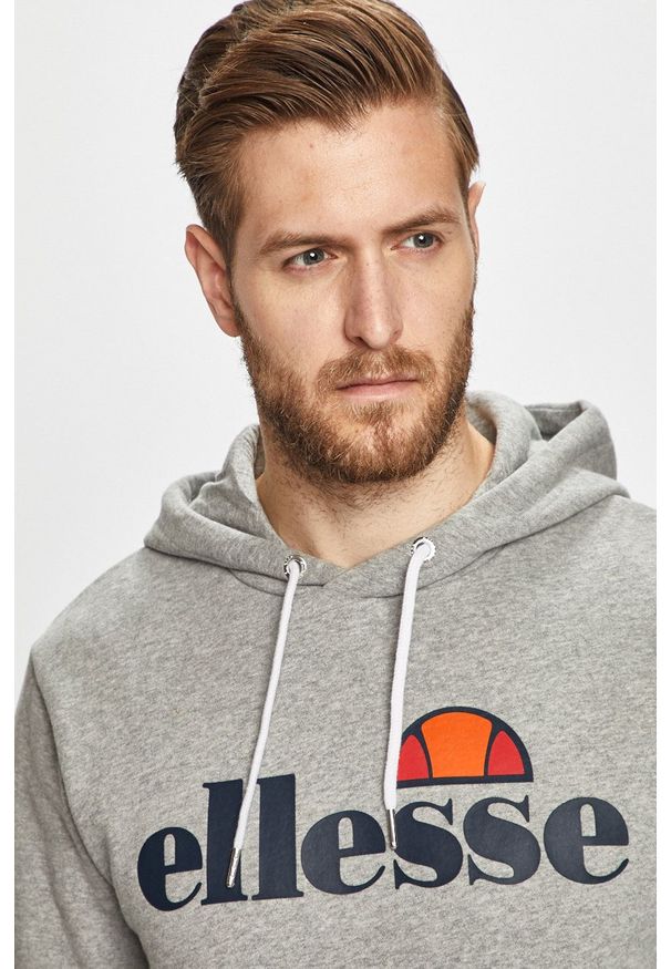 Ellesse - Bluza. Okazja: na co dzień. Kolor: szary. Wzór: nadruk. Styl: casual