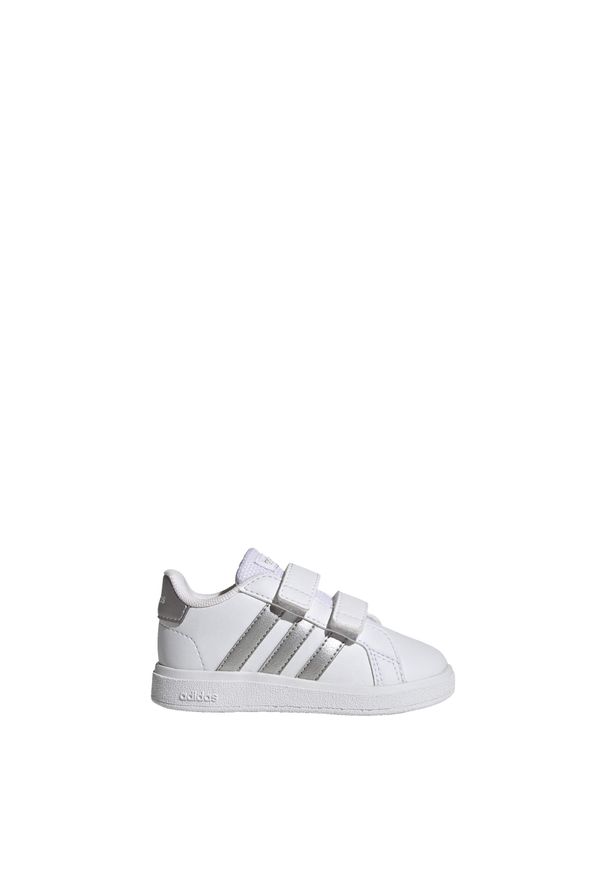 Adidas - Buty Grand Court Lifestyle Hook and Loop. Kolor: szary, biały, wielokolorowy. Materiał: syntetyk. Sport: turystyka piesza