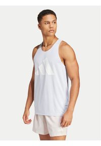 Adidas - adidas Tank top Run It IN0087 Niebieski Slim Fit. Kolor: niebieski. Materiał: syntetyk #1