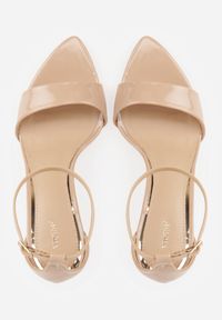 Born2be - Ciemnobeżowe Sandały na Szpilce VICES Eleganckie ze Sprzączką przy Kostce Agereia. Okazja: na co dzień. Zapięcie: sprzączka. Kolor: beżowy. Materiał: jeans. Obcas: na szpilce. Styl: elegancki #7