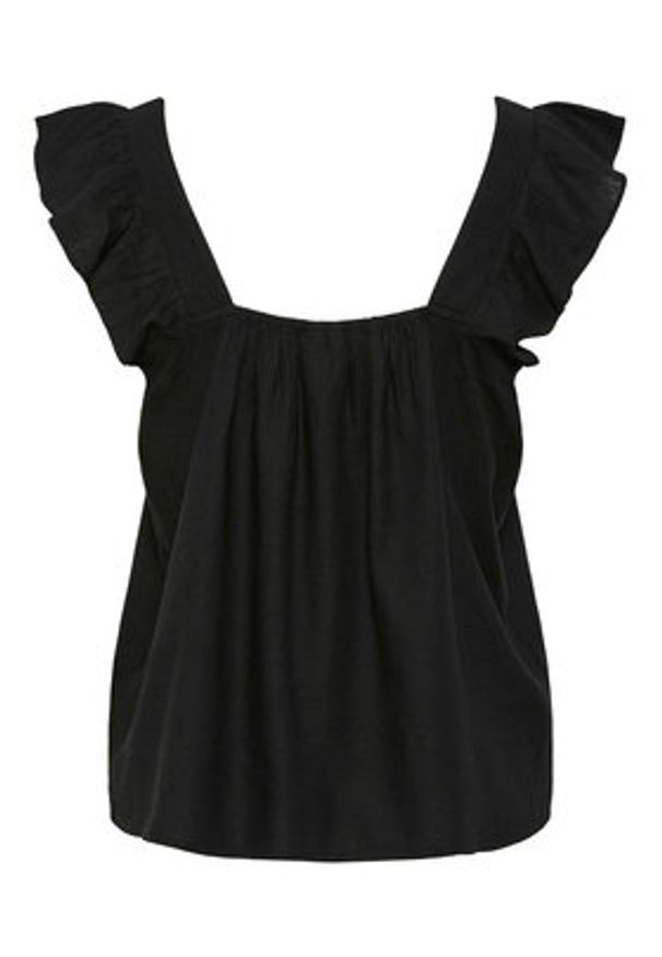 Pieces Bluzka Pia 17154740 Czarny Regular Fit. Kolor: czarny. Materiał: len
