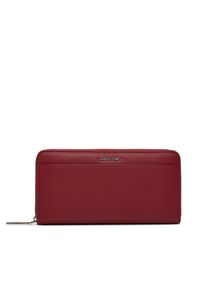 Calvin Klein Duży Portfel Damski Ck Must Lg Z/A Wallet W/Slip K60K610949 Czerwony. Kolor: czerwony. Materiał: skóra