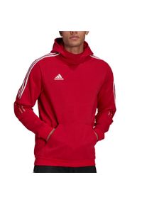 Adidas - Bluza piłkarska męska adidas Tiro 21 Sweat Hoody. Kolor: czerwony, biały, wielokolorowy. Sport: piłka nożna