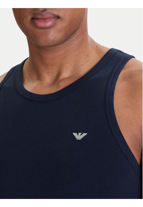 Emporio Armani Underwear Tank top EM000385 AF18891 UB102 Granatowy Slim Fit. Kolor: niebieski. Materiał: bawełna