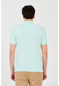 La Martina - LA MARTINA Miętowe męskie polo z małym logo, Rozmiar L. Typ kołnierza: polo. Kolor: zielony #4