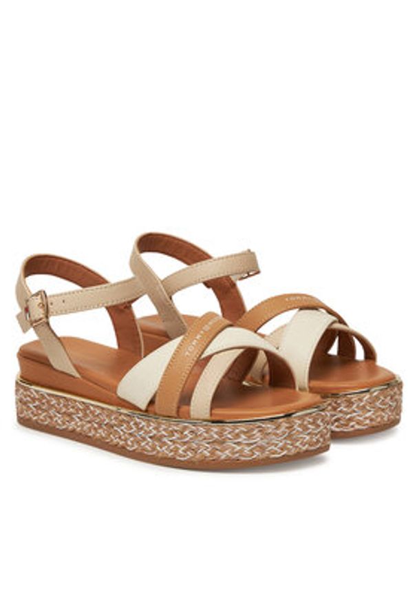 TOMMY HILFIGER - Tommy Hilfiger Espadryle T3A2-33790-0371 S Beżowy. Kolor: beżowy. Materiał: skóra
