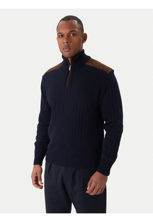 PAUL & SHARK - Paul&Shark Sweter 15311113 Granatowy Regular Fit. Kolor: niebieski. Materiał: wiskoza