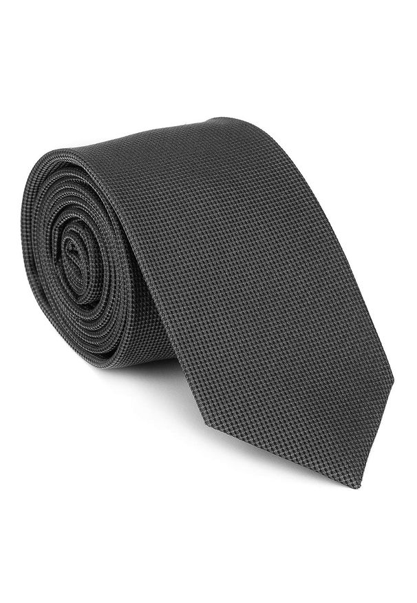 Wittchen - Krawat jedwabny bez wzoru. Kolor: szary. Materiał: jedwab. Wzór: kropki. Styl: elegancki