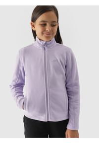 4f - 4F Polar slim ze stójką dziewczęcy - fioletowy 146 (10-11 lat). Typ kołnierza: kołnierzyk stójkowy. Kolor: fioletowy. Materiał: polar. Wzór: gładki. Sezon: lato. Sport: narciarstwo, turystyka piesza, wspinaczka, snowboard #1