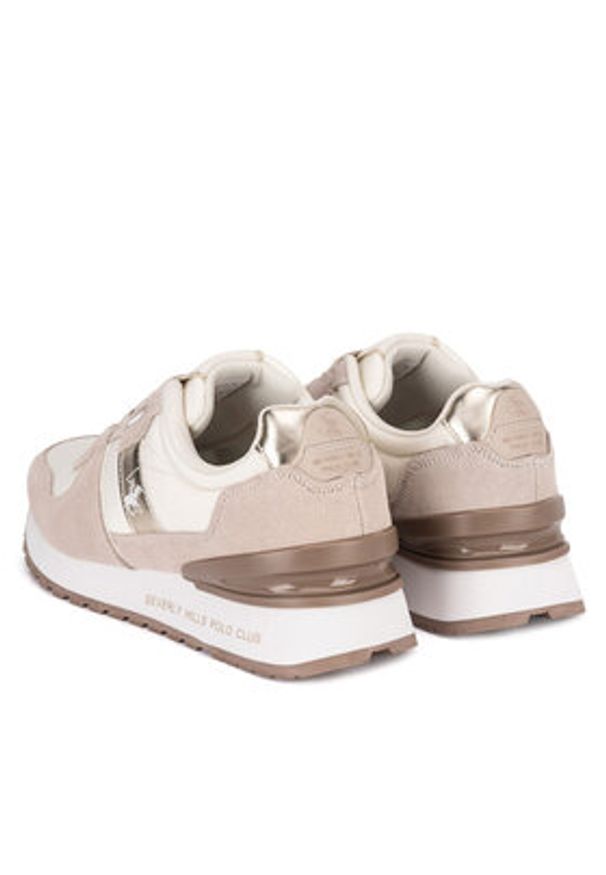Beverly Hills Polo Club Sneakersy W-3C098-2A324 Beżowy. Kolor: beżowy. Materiał: skóra