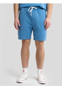 Big-Star - Szorty męskie dresowe niebieskie Mandos 402. Okazja: na plażę. Kolor: niebieski. Materiał: dresówka. Sezon: lato. Styl: wakacyjny, elegancki, klasyczny, sportowy #1