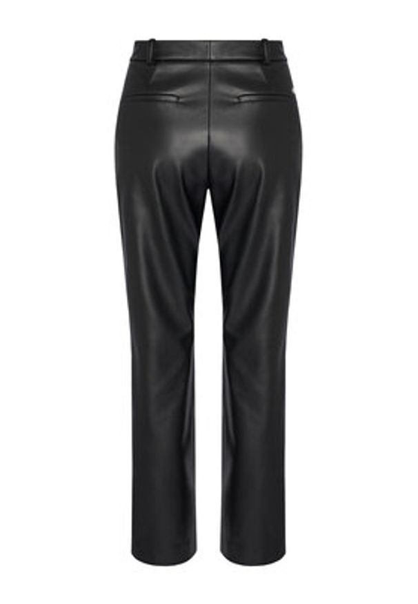 Hugo - HUGO Spodnie z imitacji skóry Hamunelle-1 50546824 Czarny Flare Fit. Kolor: czarny. Materiał: skóra