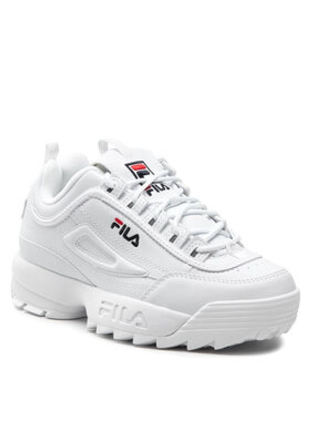 Fila Sneakersy Disruptor Teens FFT0029.10004 Biały. Kolor: biały. Materiał: skóra
