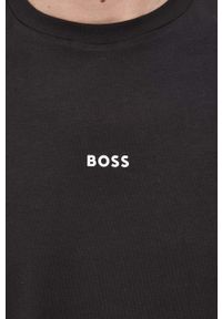 BOSS Orange - Boss Orange t-shirt 50473278 męski kolor czarny gładki. Okazja: na co dzień. Kolor: czarny. Materiał: bawełna, dzianina. Wzór: gładki. Styl: casual #2