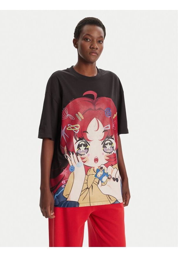 Hugo - HUGO T-Shirt 50545061 Czarny Oversize. Kolor: czarny. Materiał: bawełna