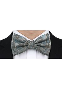 Mucha Męska z Poszetką - Chattier - Odcienie Beżu i Błękitu. Kolor: niebieski, wielokolorowy, brązowy, beżowy. Styl: elegancki, sportowy #4