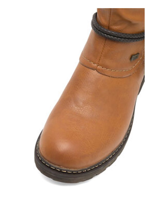 Rieker Kozaki Z4758-24 Brązowy. Kolor: brązowy. Materiał: materiał