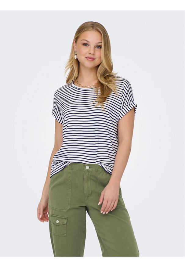 only - ONLY T-Shirt Moster 15206243 Biały Regular Fit. Kolor: biały. Materiał: wiskoza