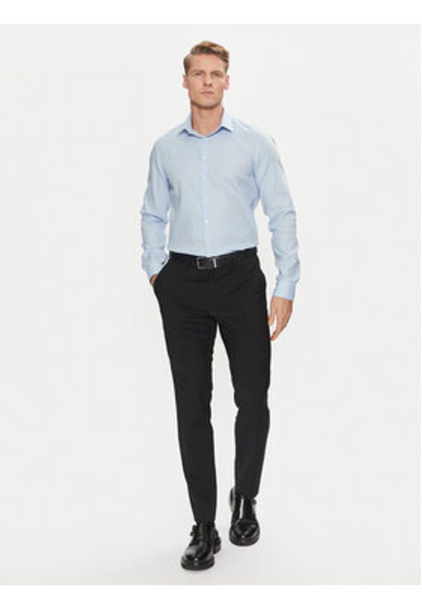Calvin Klein Koszula Non Iron Tonal Strct Slim Shirt K10K113848 Niebieski Regular Fit. Kolor: niebieski. Materiał: bawełna