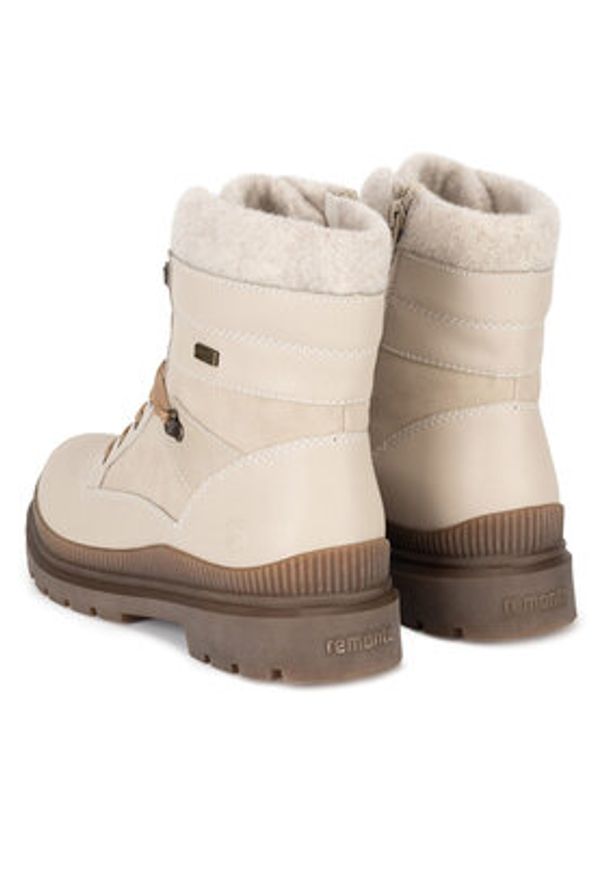 Remonte Trzewiki D0C77-60 Beżowy. Kolor: beżowy. Materiał: skóra, zamsz