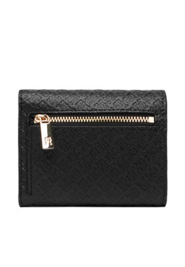 TOMMY HILFIGER - Tommy Hilfiger Portfel Th Icon Trifold Mono AW0AW18484 Czarny. Kolor: czarny. Materiał: skóra