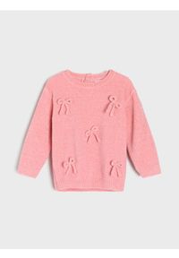 Sinsay - Sweter z kokardami - różowy. Typ kołnierza: kokarda. Kolor: różowy #1