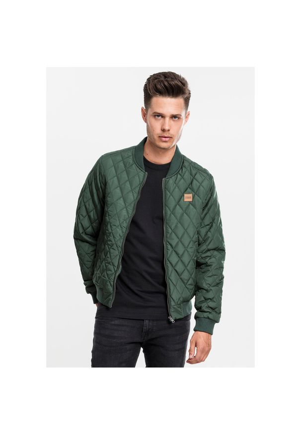 Urban Classics - Parka Urban Classic diamond nylon. Kolor: zielony. Materiał: nylon. Sezon: zima