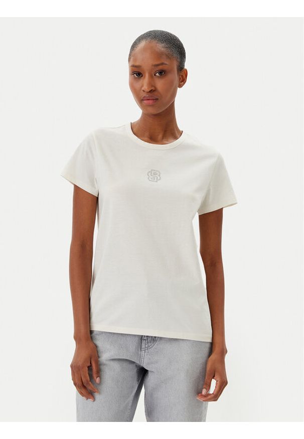 BOSS T-Shirt Eventsa7 50537598 Écru Regular Fit. Materiał: bawełna