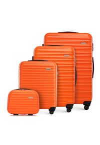 Wittchen - Komplet walizek z ABS-u z żebrowaniem pomarańczowy. Kolor: pomarańczowy. Materiał: guma. Styl: elegancki #1