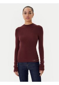 Guess Golf W5BR15 Z3OW2 Bordowy Slim Fit. Typ kołnierza: golf. Kolor: czerwony. Materiał: syntetyk