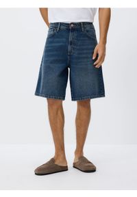 Reserved - Denimowe szorty baggy - indigo jeans. Materiał: jeans