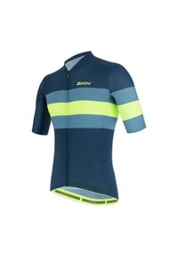 SANTINI - Koszulka rowerowa męska Santini Sleek Bengal. Kolor: niebieski, zielony, wielokolorowy. Sport: kolarstwo