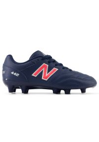 Korki dziecięce New Balance 442 ACADEMY JNR FG V2 JS43FMP2 – granatowe. Kolor: niebieski. Materiał: materiał, syntetyk. Szerokość cholewki: normalna. Sport: piłka nożna