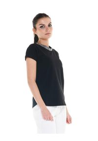 LEONE 1947 APPAREL - Damska koszulka Cristal Shine. Kolor: czarny. Materiał: tkanina. Sport: fitness