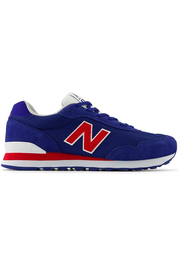 Buty męskie New Balance ML515URB – niebieskie. Okazja: na co dzień. Kolor: niebieski. Materiał: guma, skóra, zamsz, materiał, syntetyk. Szerokość cholewki: normalna