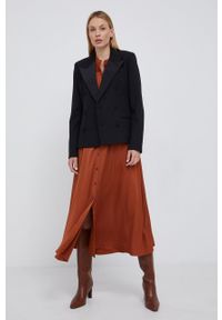 Polo Ralph Lauren Marynarka wełniana 211815087001 kolor czarny dwurzędowa gładka. Okazja: na co dzień. Typ kołnierza: polo. Kolor: czarny. Materiał: wełna. Wzór: gładki. Styl: casual, klasyczny #6